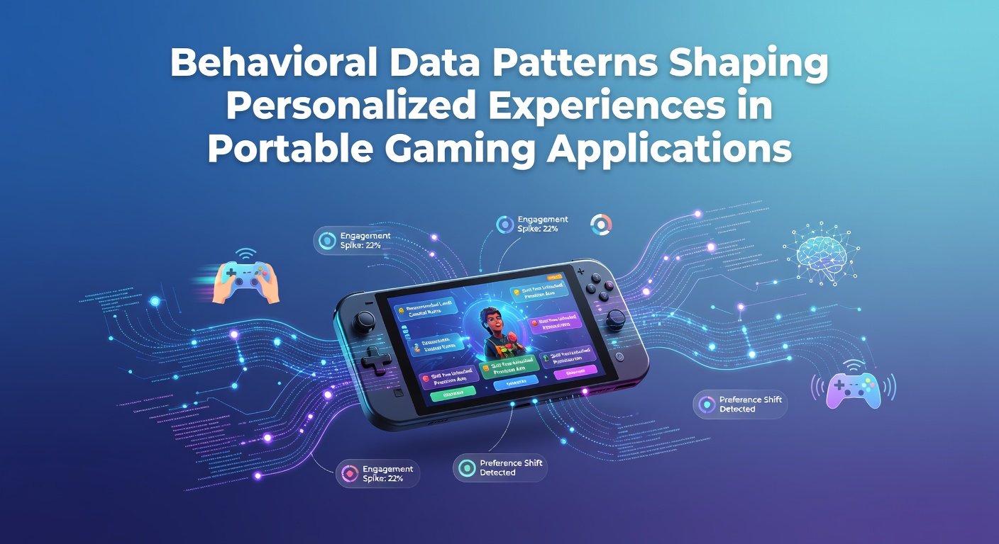 Mobile gaming app interface displaying personalized recommendations based on user behavior data patterns
