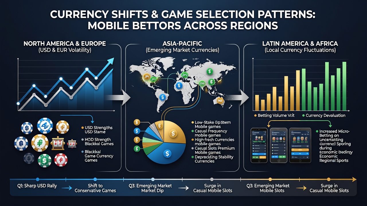 Chart displaying regional game selection shifts tied to currency exchange rate changes over time