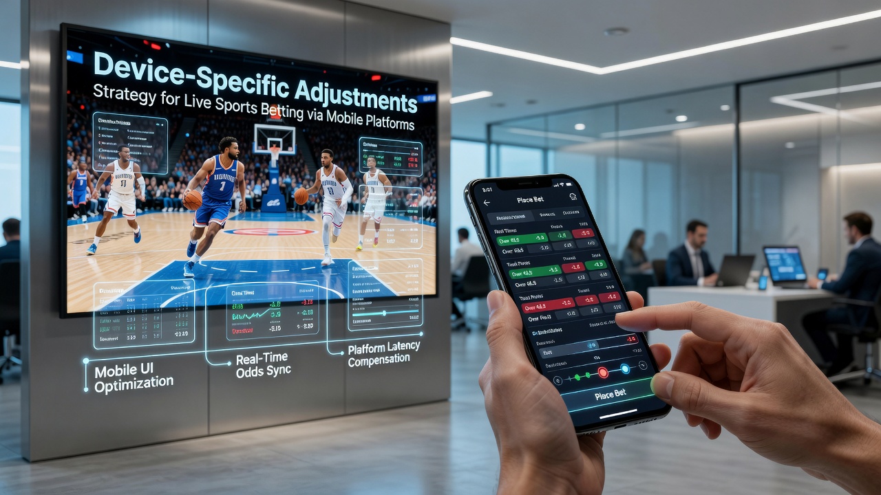 Mobile devices displaying live sports betting interfaces with varying screen sizes and performance indicators