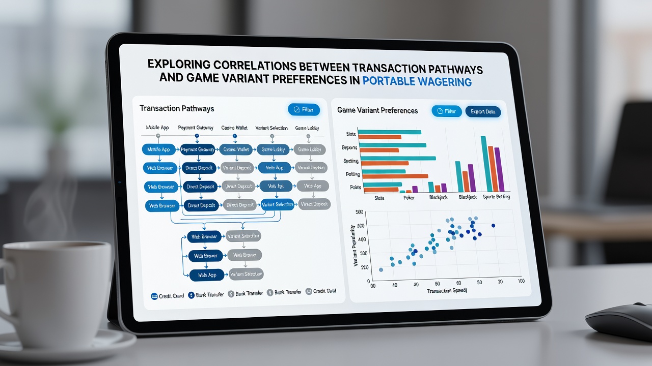 Analytics dashboard displaying correlations between payment methods and game type preferences in mobile gambling