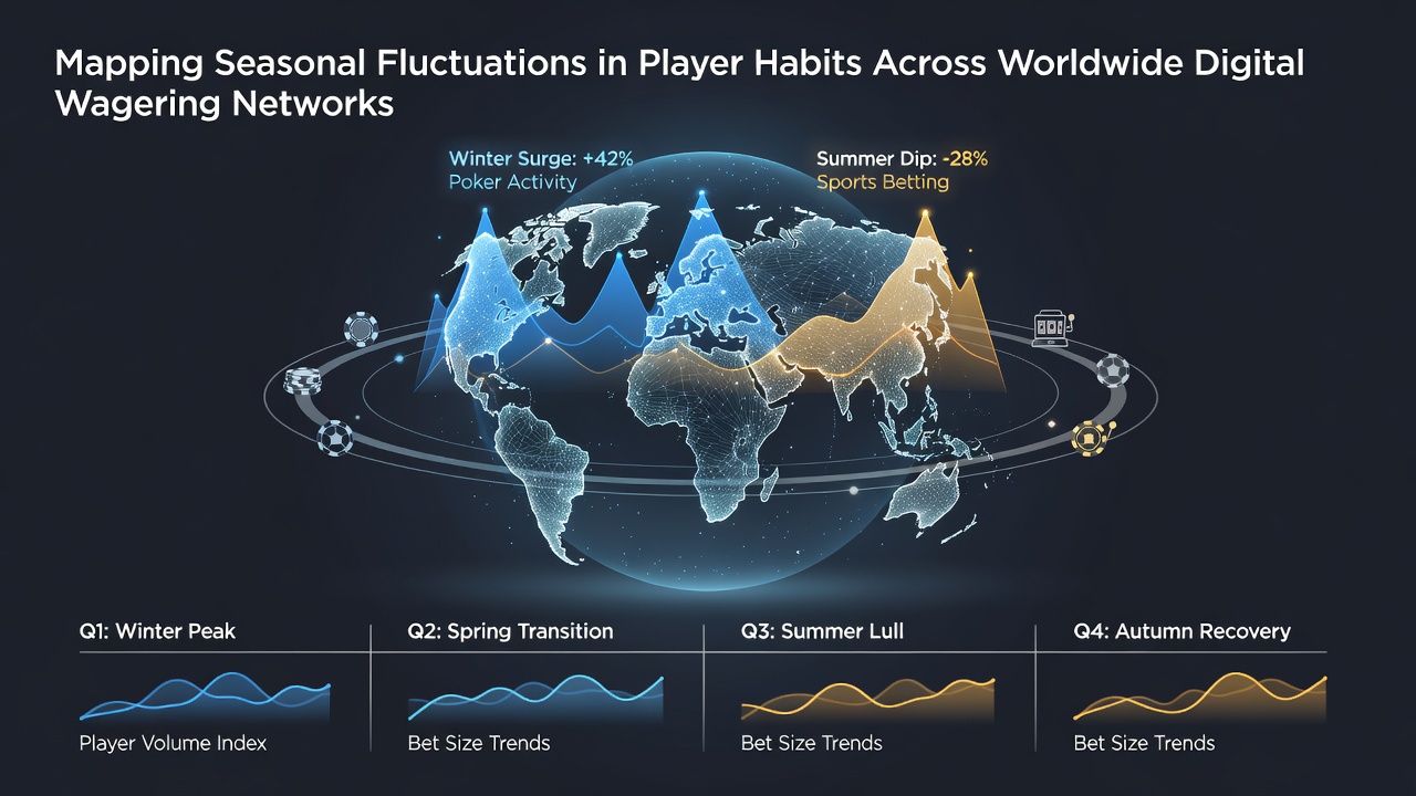 Visualization of seasonal wagering trends across global networks