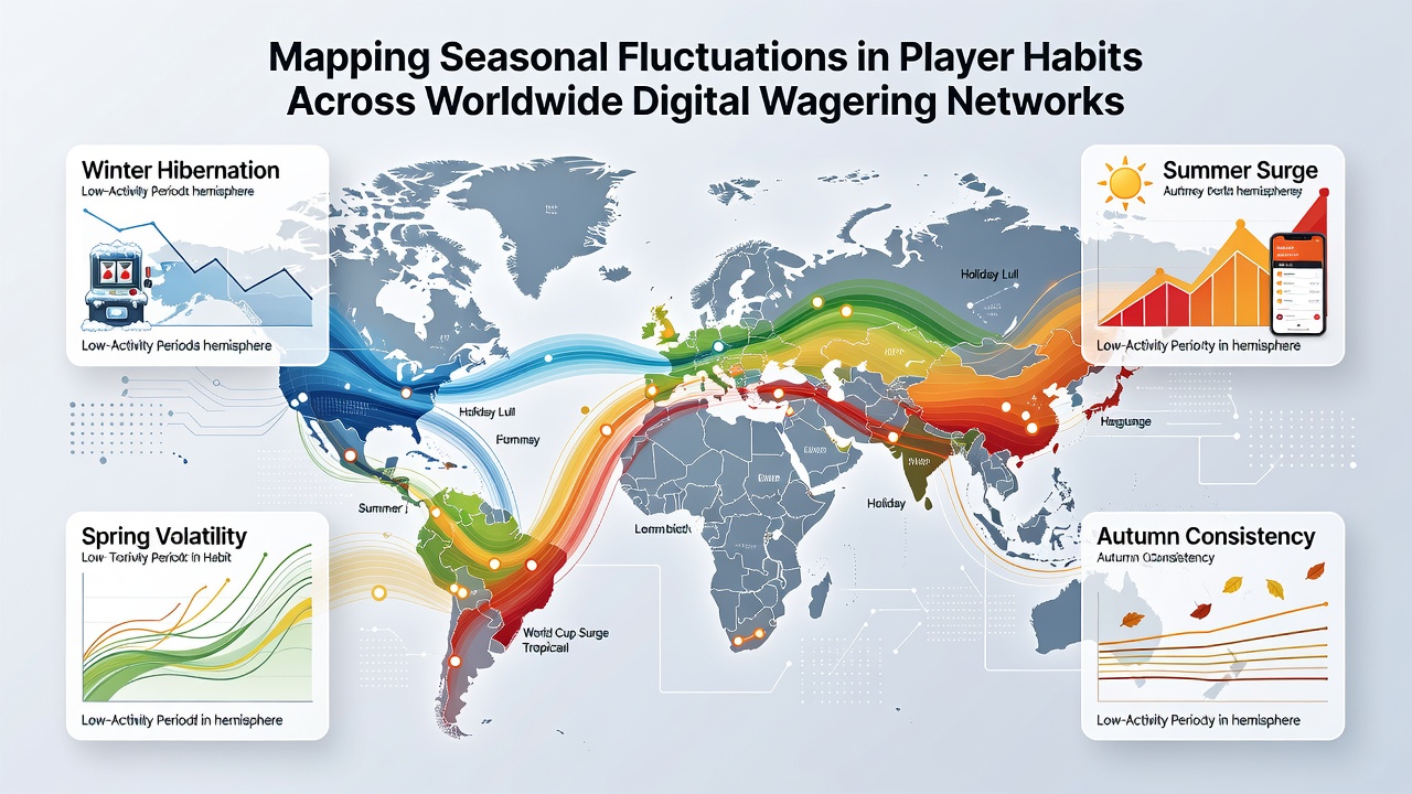 Heatmap illustrating player habit variations by season and region