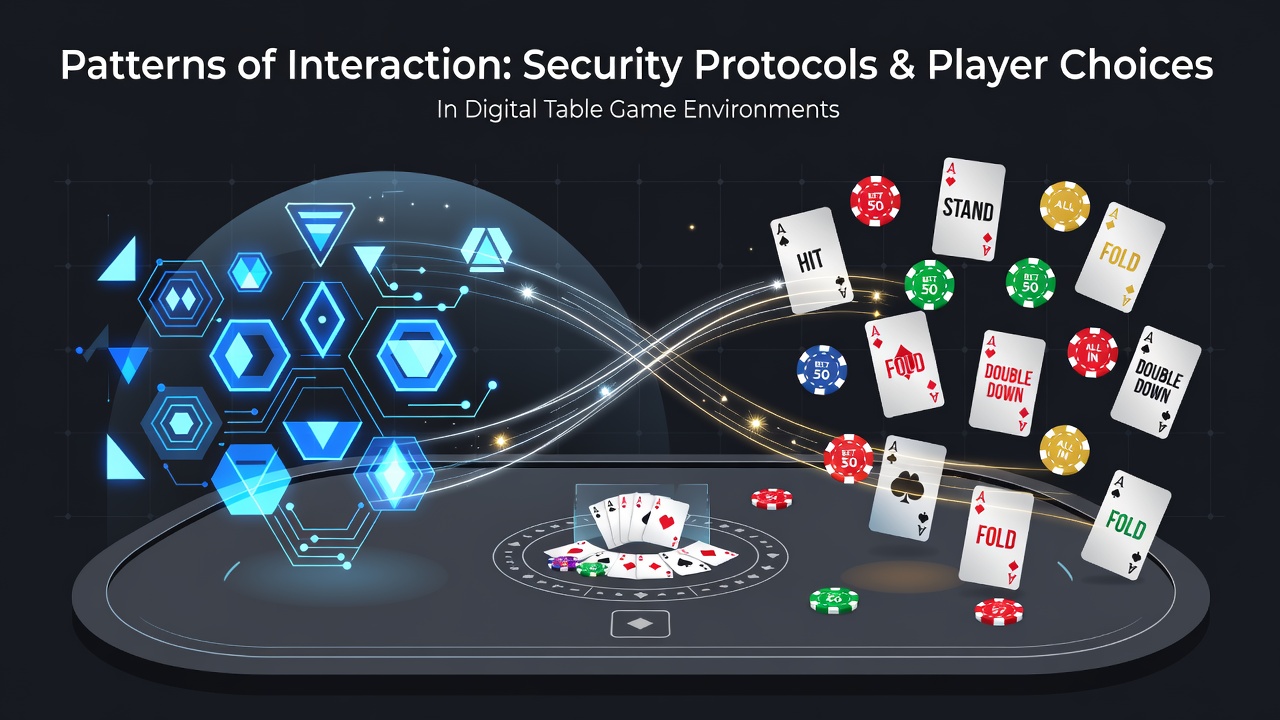 Security protocols and player interactions in digital table game settings